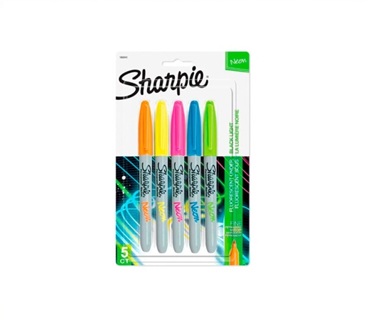 MARCADOR PERMANENTE SHARPIE NEON BL X5