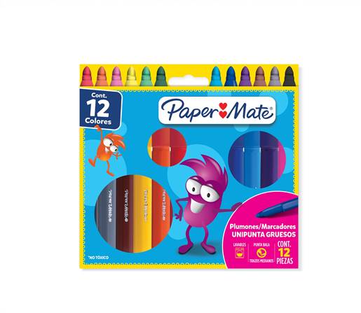 MARCADOR PAPERMATE JUMBO PUNTA CONICA CJ X12