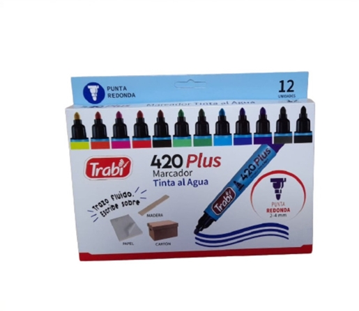 MARCADOR AL AGUA TRABI 420 SURTIDO EST X12