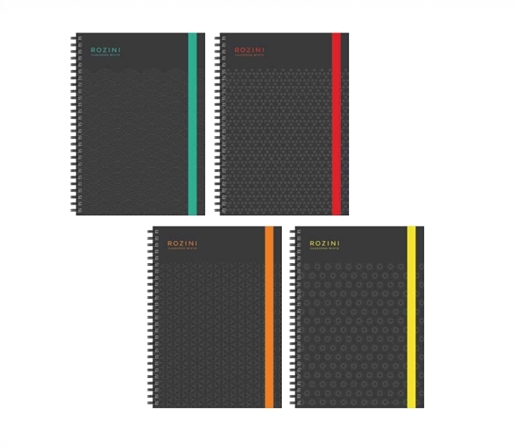 CUADERNO C/ESPIRAL ROZINI T/D A4 90H MIXTO NERO