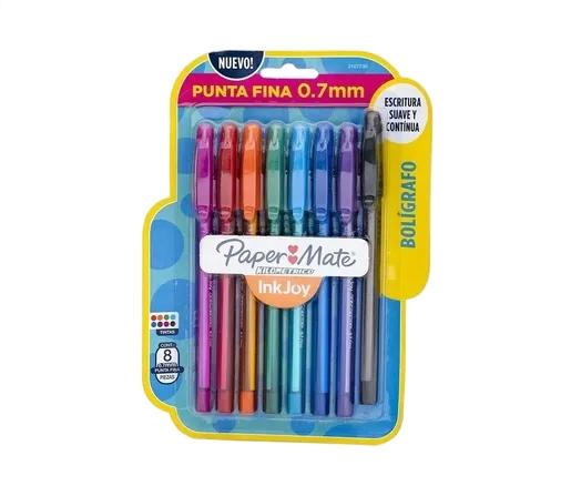 BOLIGRAFO PAPERMATE KILOMETRICO INKJOY 0.7 BL X8