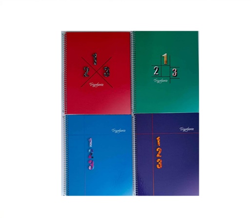 CUADERNO C/ESPIRAL TRIUNFANTE 123 T/D 21X27 60H CUADRICULADO