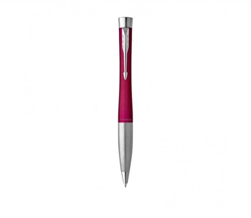 BOLIGRAFO PARKER URBAN MAGENTA TERMINACION CROMADA TINTA AZUL