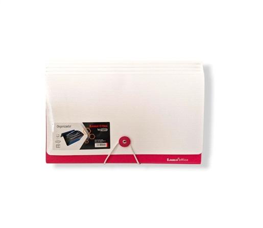 CLASIFICADOR 12 DIVISIONES LAMA CHEQUE COMBINADO BLANCO/FUCSIA