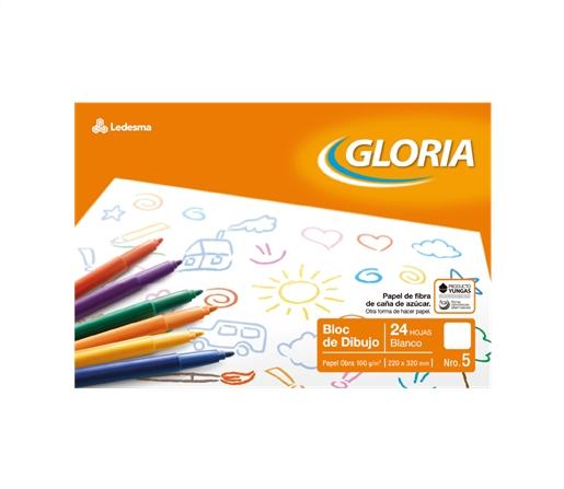 BLOCK DE DIBUJO GLORIA N°5 BLANCO 24H