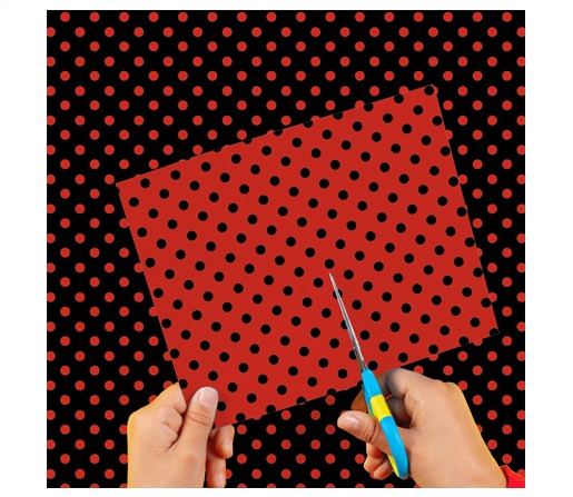 CARTULINA ENTRETENIDA MURESCO PAQ X10 LUNARES ROJO-NEGRO