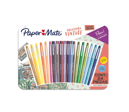 MARCADOR AL AGUA PAPERMATE FLAIR VINTAGE BL X24