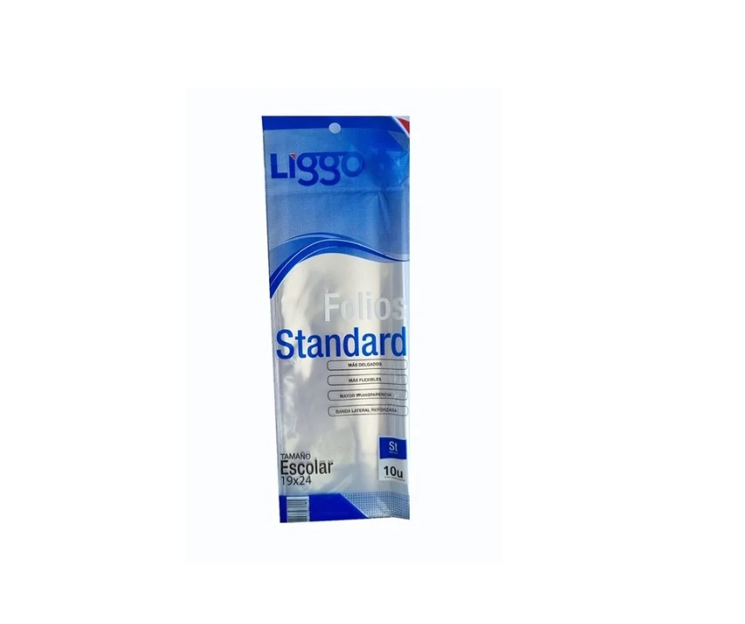 FOLIO LIGGO STANDARD 35 MICRONES ESCOLAR X10