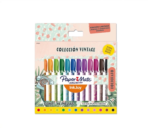 BOLIGRAFO PAPERMATE KILOMETRICO INKJOY 100 ST VINTAGE BL X16