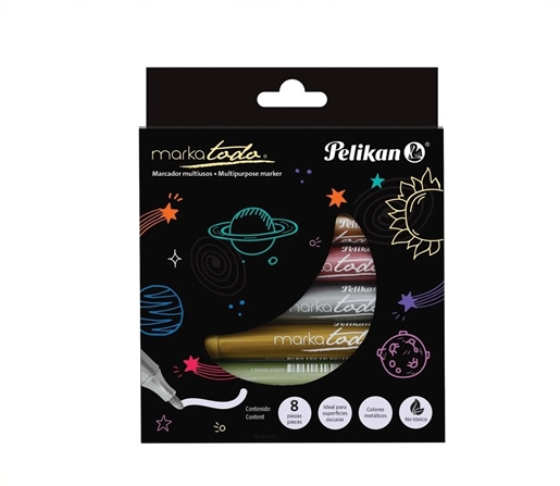 MARCADOR DE PINTURA MARKATODO PELIKAN METALICO EST X8