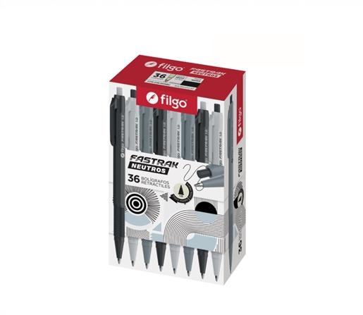 BOLIGRAFO FILGO FASTRACK CUERPO NEUTRO RETRACTIL 1.0 CJ X36