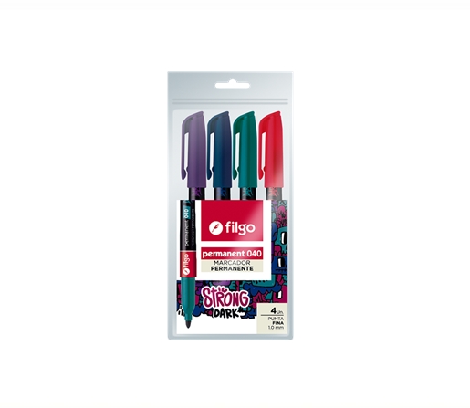 MARCADOR PERMANENTE FILGO 040 DARK EST X4