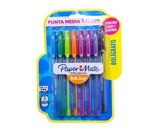 BOLIGRAFO PAPERMATE KILOMETRICO INKJOY 100 BL X8