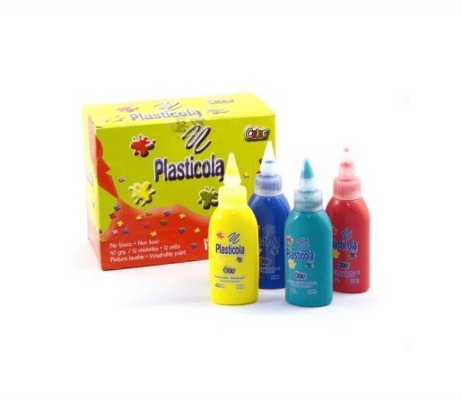 ADHESIVO COLOR PLASTICOLA 40G CJ X12