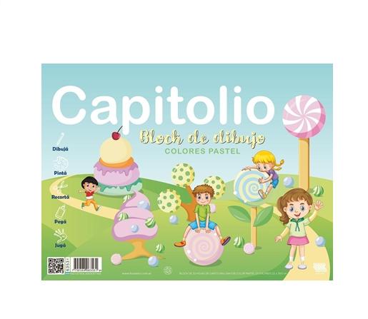 BLOCK DE DIBUJO HUSARES CAPITOLIO N°5 5 COLORES PASTEL 20H