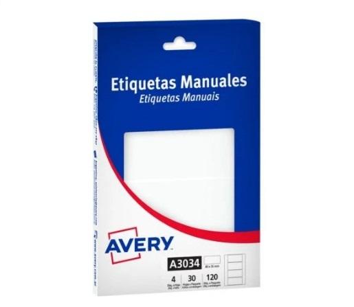 ETIQUETA AUTOADHESIVA AVERY 3034 X30H 80 X 35