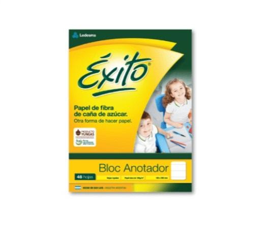 BLOCK PEGADO ANOTADOR EXITO 15.5X20.5 48H CUADRICULADO