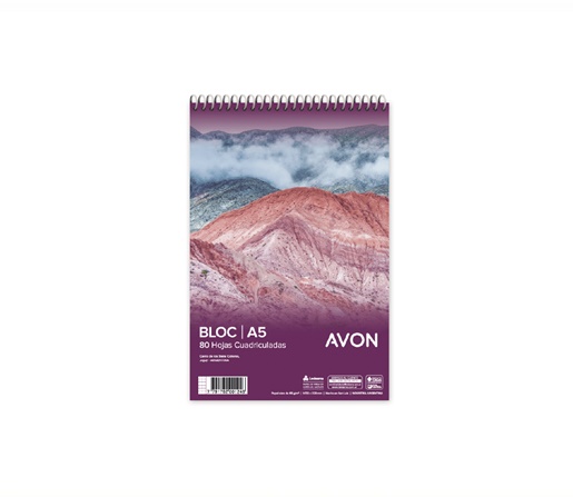 BLOCK C/ESPIRAL AVON A5 80H RAYADO