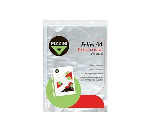 FOLIO PIZZINI EXTRA CRISTAL 50 MICRONES A4 BOLSA X10