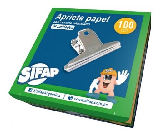 APRIETA PAPEL SIFAP NIQUELADO C/RESORTE 100MM