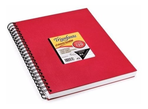 CUADERNO C/ESPIRAL TRIUNFANTE TAPA VINILICA T/D A4 120H CUADRICULADO