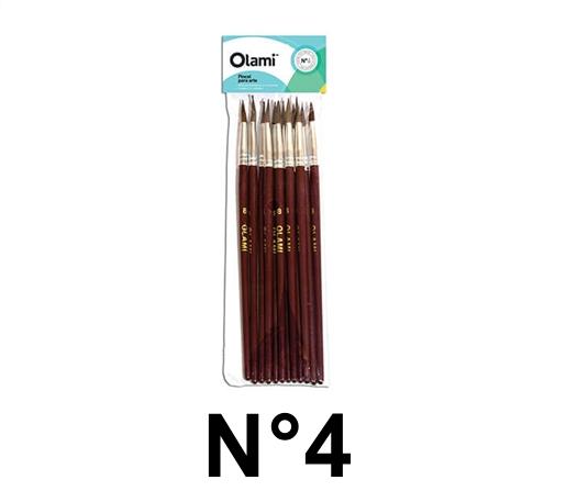 PINCEL PELO DE PONY REDONDO OLAMI 204 N°4 BL X12