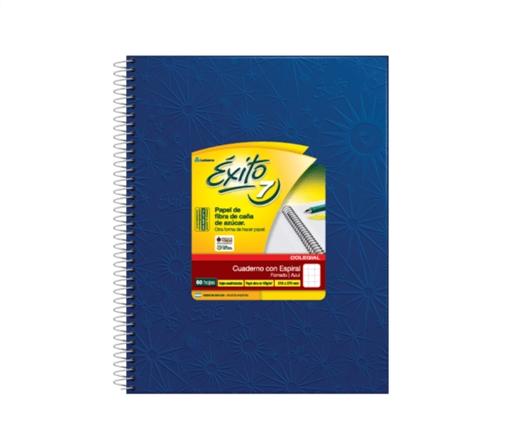 CUADERNO C/ESPIRAL EXITO E7 T/D 21X27 60H CUADRICULADO