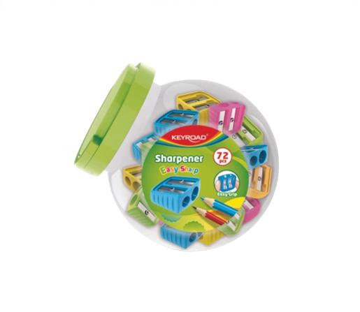 SACAPUNTAS PLASTICO KEYROAD TRIANGULAR 2 ORIFICIOS POTE X72