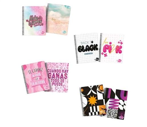 CUADERNO C/ESPIRAL INK DROP T/SEMIRRIGIDA A4 80H RAYADO - MIX A