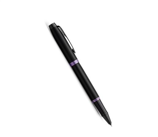 ROLLER PARKER IM NEGRO MATE C/ARO PURPURA TINTA NEGRA