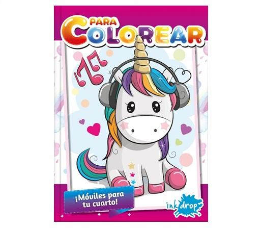 LIBRO PARA COLOREAR INKDROP UNICORNIOS