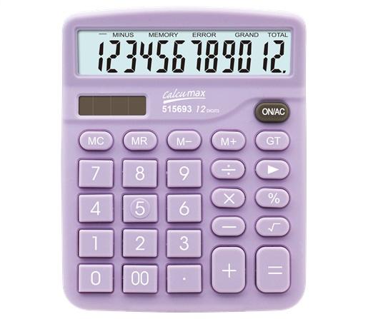 CALCULADORA CALCUMAX 515693 12 DIGITOS 12 X 15 CM PASTEL LILA
