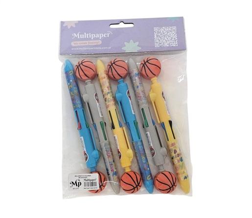 BOLIGRAFO 4 COLORES 60 BASQUET BL X6