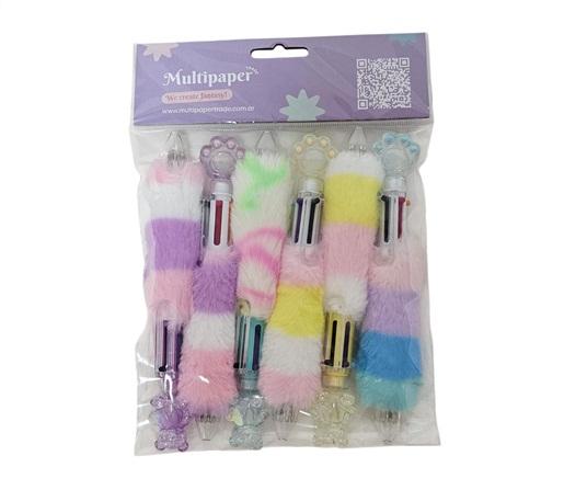 BOLIGRAFO 6 COLORES PLUSH PAW BL X6