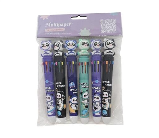 BOLIGRAFO 10 COLORES SPACE PANDA BL X6