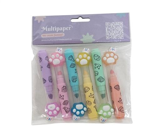 RESALTADOR FLUO CAT PAW BL X6 