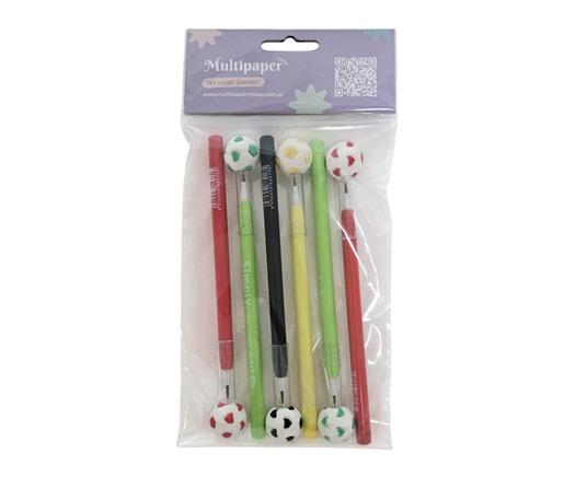 LAPIZ CON MINAS INTERCAMBIABLES PELOTA BL X6