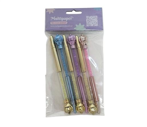 BOLIGRAFO SIMIL METAL QUEEN BL X6