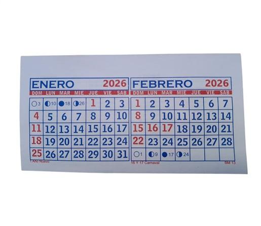 ALMANAQUE ABROCHADO G.SOLER 2026 BIMENSUAL N°13 13X7.5