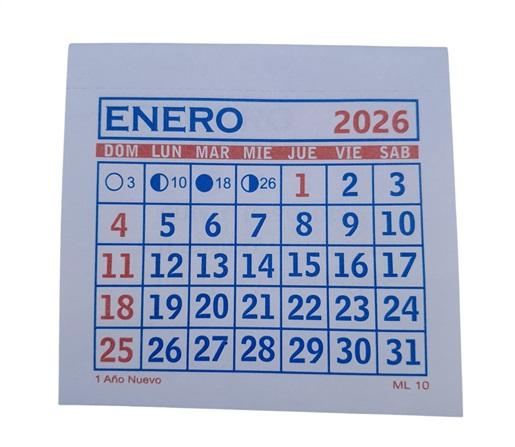 ALMANAQUE ABROCHADO G.SOLER 2026 N°10 8.5X8.5
