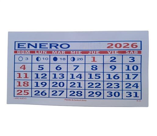 ALMANAQUE ABROCHADO G.SOLER 2026 N°20 20X11