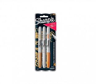 MARCADOR PERMANENTE SHARPIE METALICO BL X3