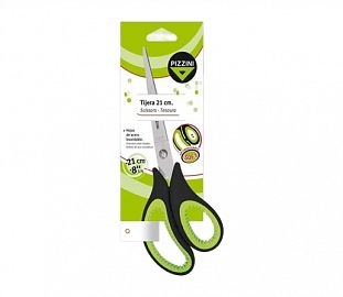TIJERA PIZZINI 21CM ANTIDESLIZANTE SOFT BL X1