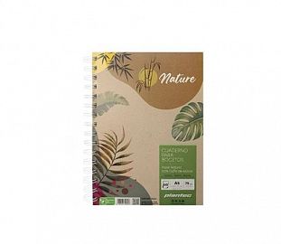 BLOCK DE DIBUJO C/ESPIRAL LATERAL PLANTEC NATURE A5 75G P/BOCETAR 60H