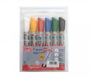 MARCADOR A VALVULA TRABI PIGMENT POP 2-4MM EST X6