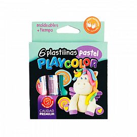 PLASTILINA PLAYCOLOR PASTEL SURTIDO EST X6