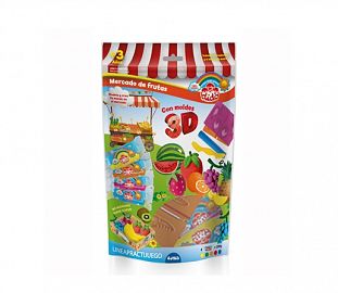 SET MASA DIDO MERCADO DE FRUTAS C/ 3 MOLDES RODILLO Y ESTECA