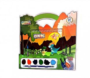 SET PARA COLOREAR 87 VALIJA PINCELES Y ACUARELA - DINOS
