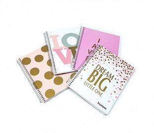CUADERNO C/ESPIRAL TRIUNFANTE ROSE 1 T/D A4 80H LISO