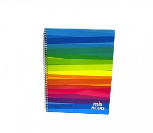 CUADERNO C/ESPIRAL MIS HOJAS T/D 21X27 60H RAYADO